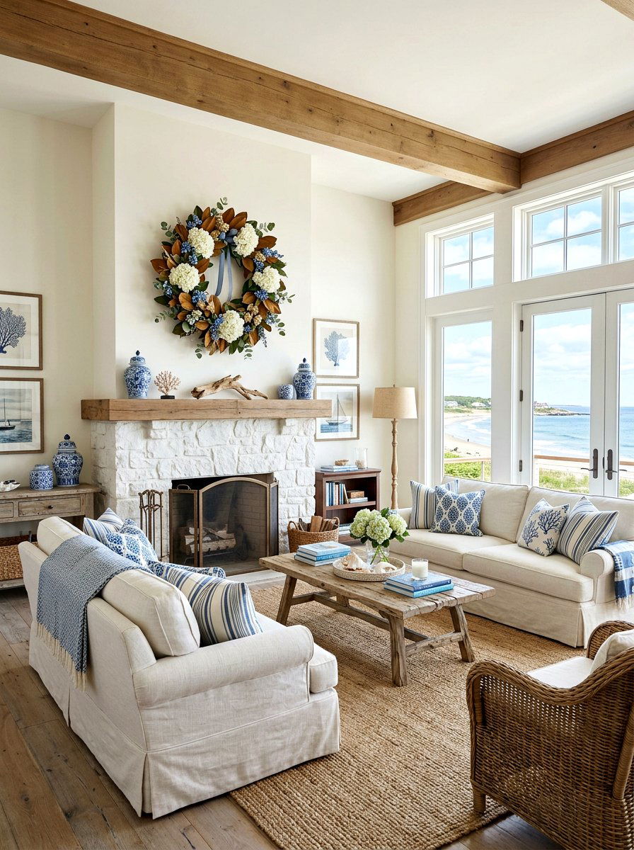 Magnolia Hydrangea Wreath - 25 Spring Magnolia Wreath Ideas