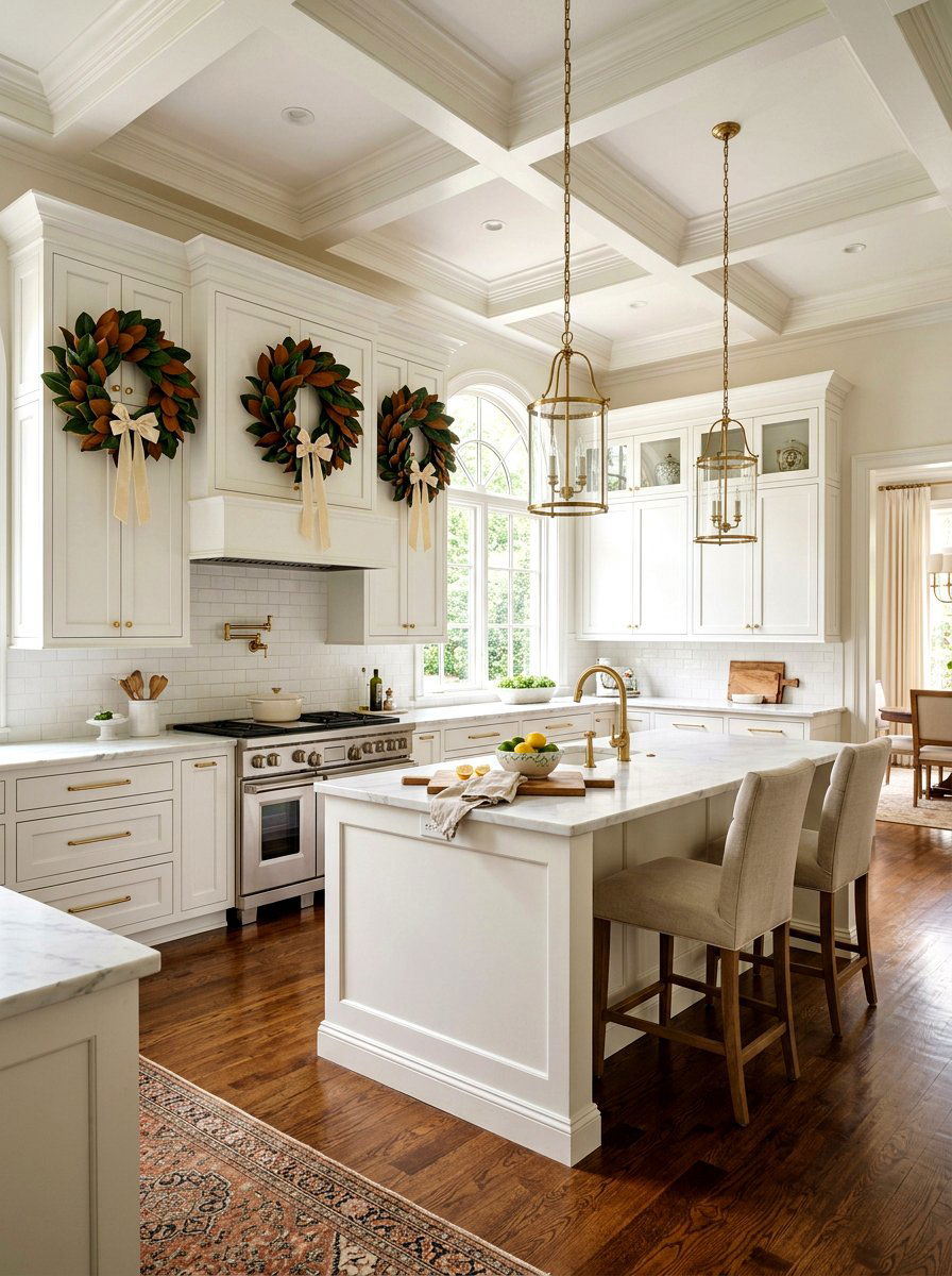 Magnolia Leaf Wreath - 25 Spring Cabinet Wreath Ideas