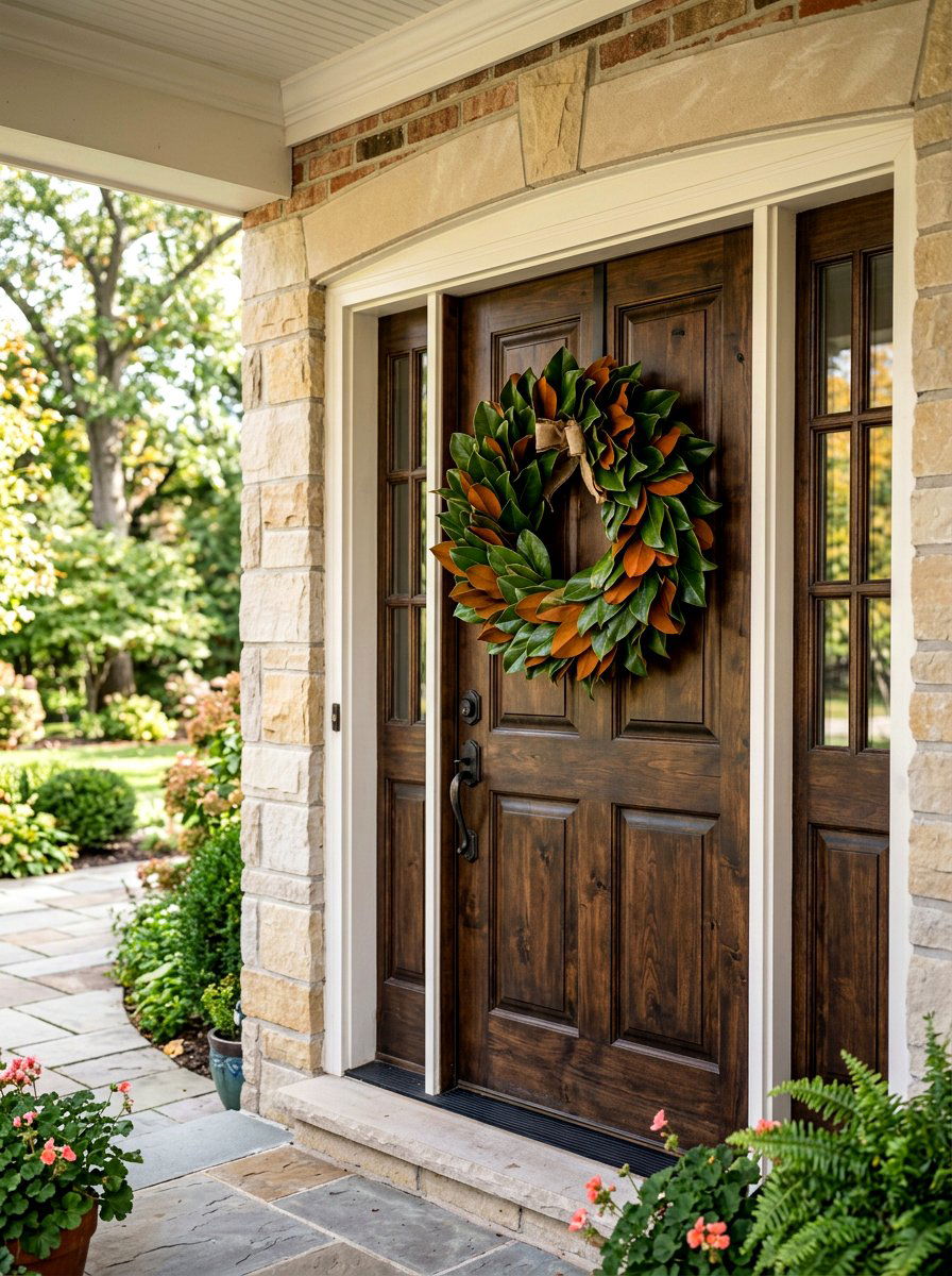 Magnolia Leaf Wreath - 25 Spring Oversized Wreath Ideas