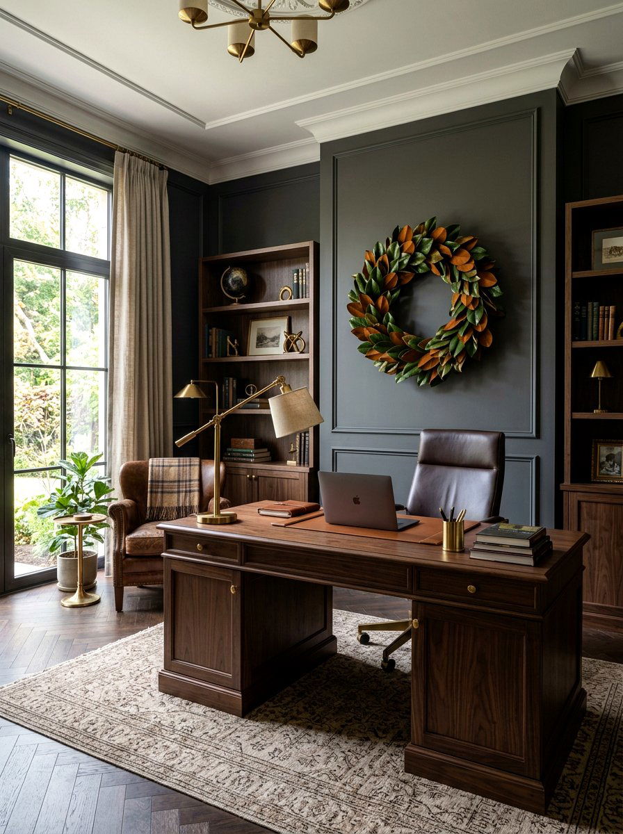 Magnolia Leaf Wreath - 25 Spring Asymmetrical Wreath Ideas