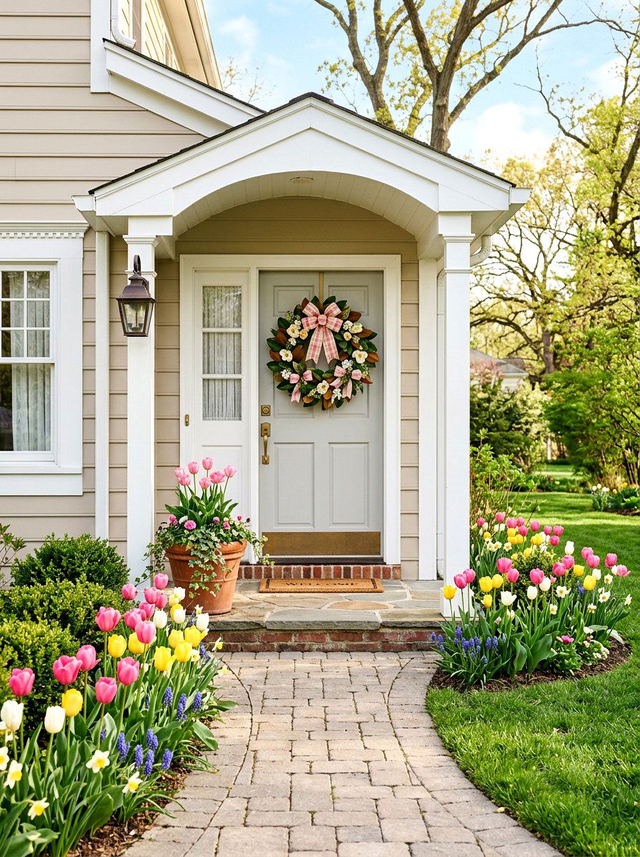 Magnolia Ribbon Wreath - 25 Spring Magnolia Wreath Ideas