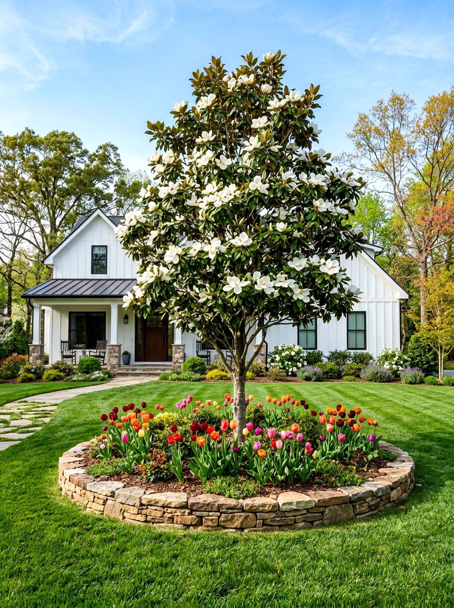 Magnolia Tree Front Yard Focal Point - 25 Spring Magnolia Tree Ideas