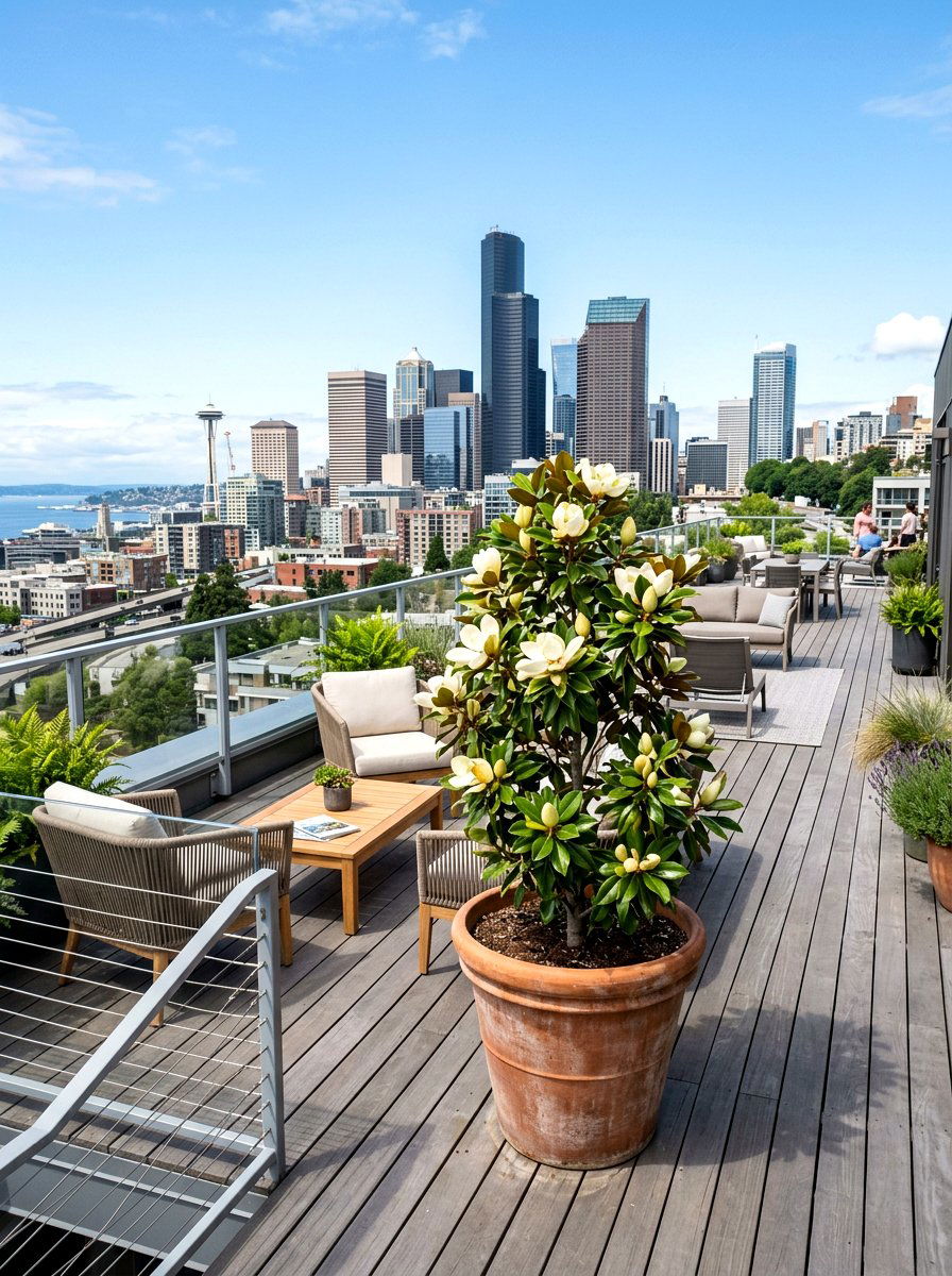 Magnolia Tree In Large Planter - 25 Spring Magnolia Tree Ideas