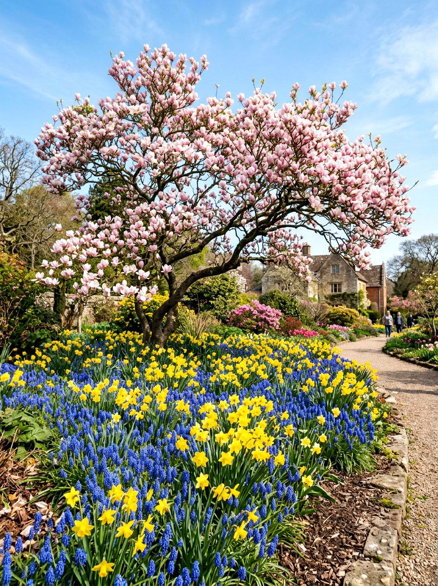 Magnolia Tree With Spring Bulbs - 25 Spring Magnolia Tree Ideas