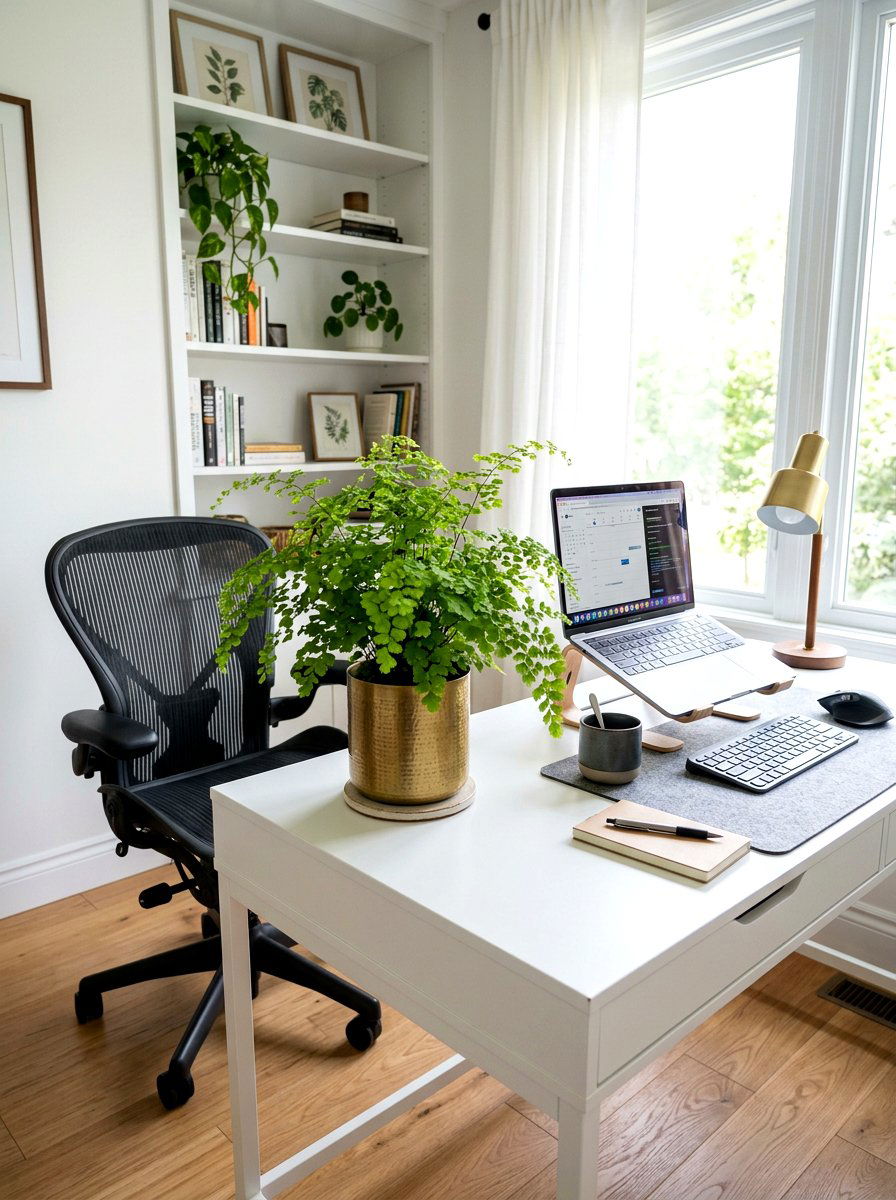 Maidenhair Fern Desk Decor - 25 Spring Fern Decor Ideas