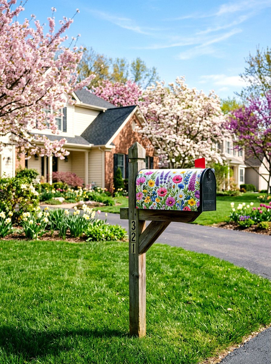 Mailbox Floral Decal - 25 Spring Sticker Decor Ideas