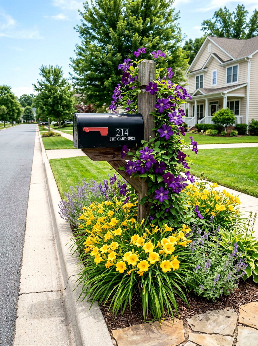 Mailbox flower garden - 25 Spring Front Yard Decor Ideas
