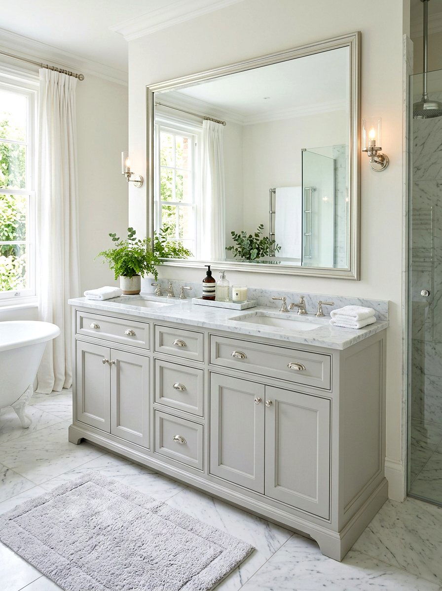 Marble Bathroom Countertop - 25 Spring Bathroom Refresh Ideas