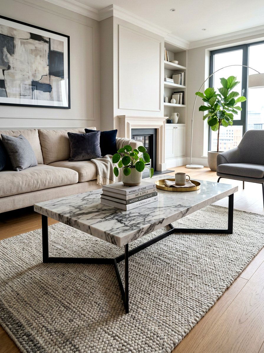 Marble Coffee Table - 25 Spring Modern Decor Ideas