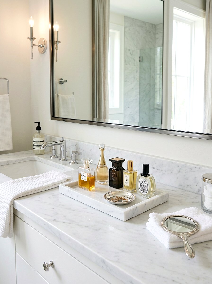 Marble Countertop Tray - 25 Spring Spa Decor Ideas