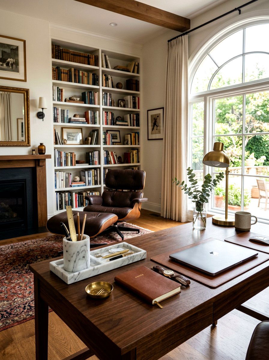 Marble Desk Accessories - 25 Spring Home Office Decor Ideas