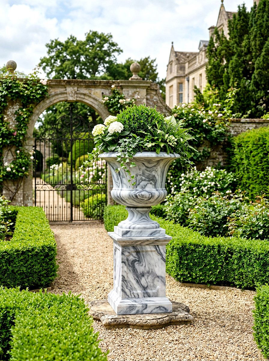 Marble Effect Planter - 25 Spring Planter Painting Ideas