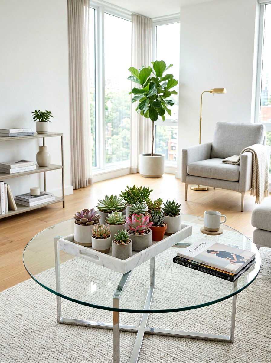 Marble Tray Succulent - 25 Spring Table Vignette Ideas