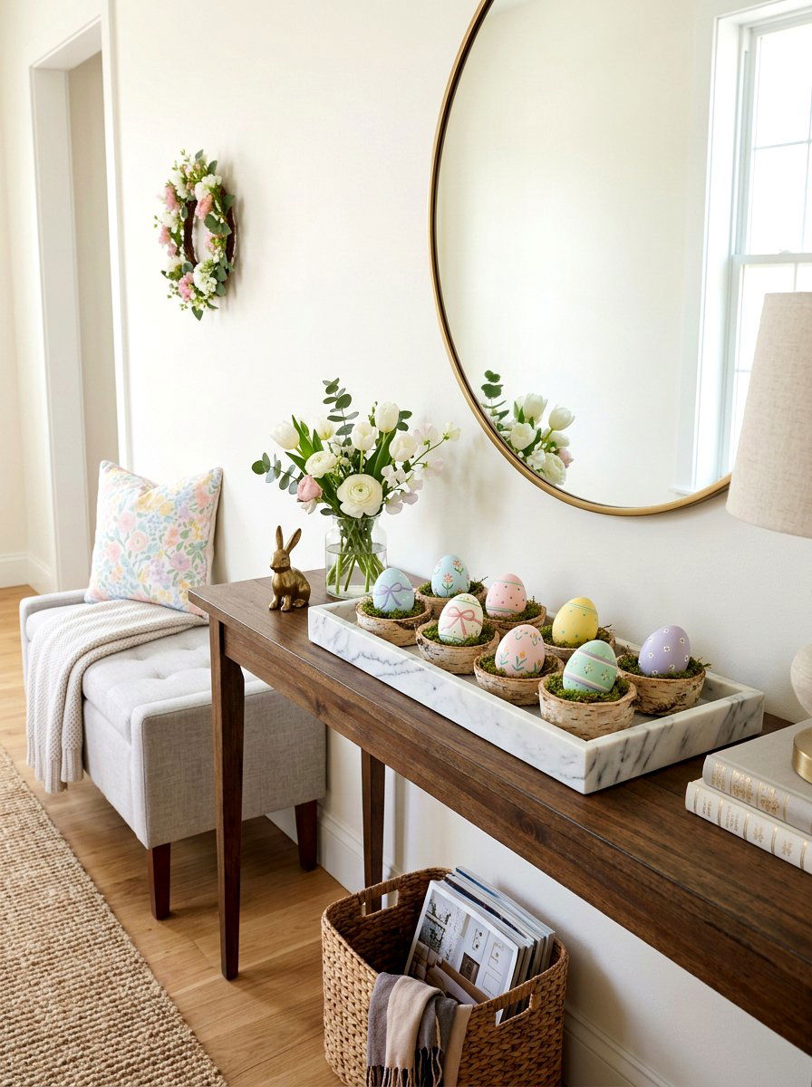 Marble Tray With Easter Eggs - 25 Spring Serving Tray Ideas