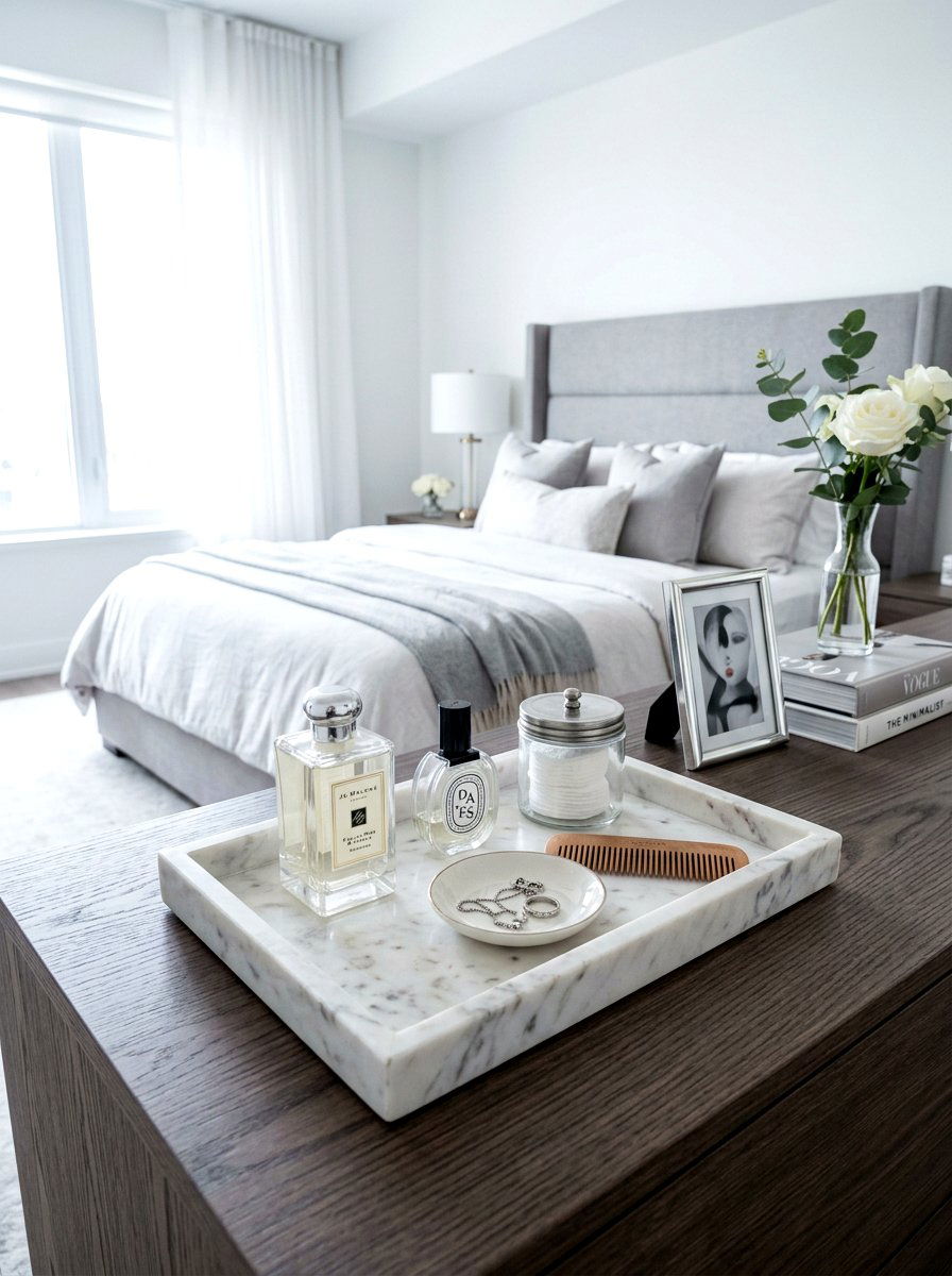 Marble Tray - 25 Spring Bedroom Dresser Decor Ideas