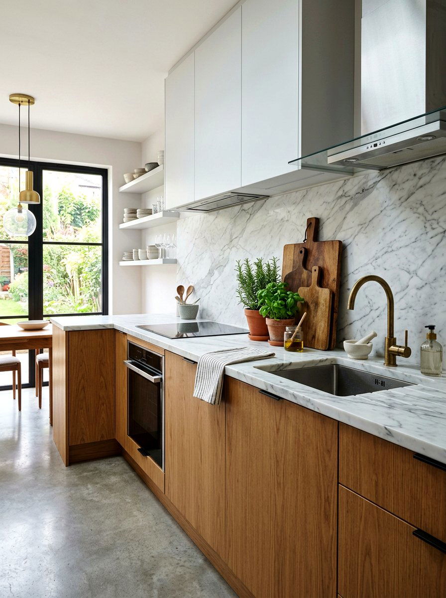 Marble countertop kitchen styling - 25 Spring Organic Modern Decor Ideas