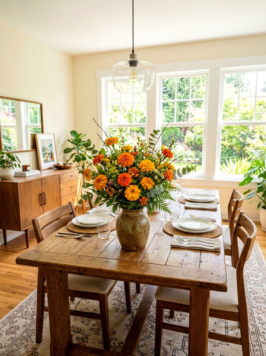 Marigold Floral Arrangement - 25 Spring Cinco de Mayo Decor Ideas