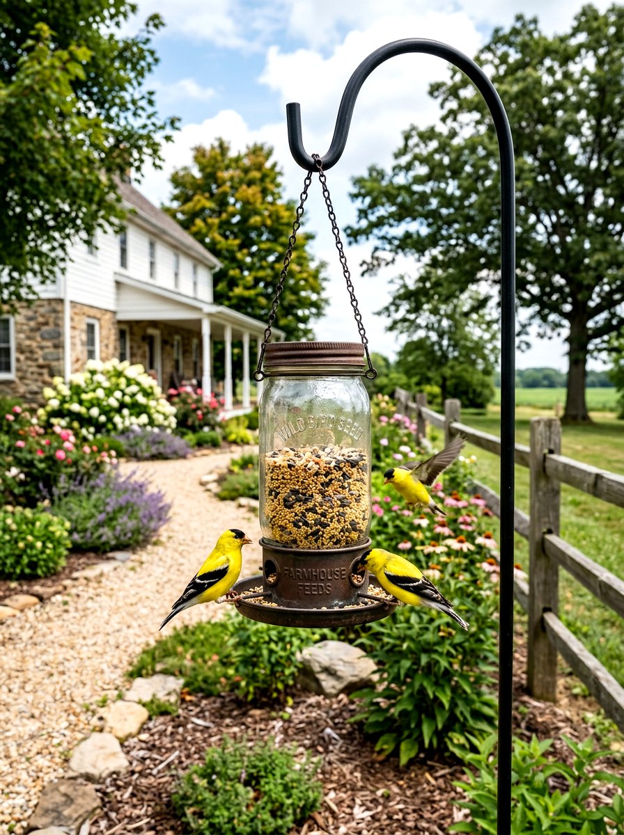 Mason Jar Bird Feeder - 25 Spring DIY Bird Feeder Ideas