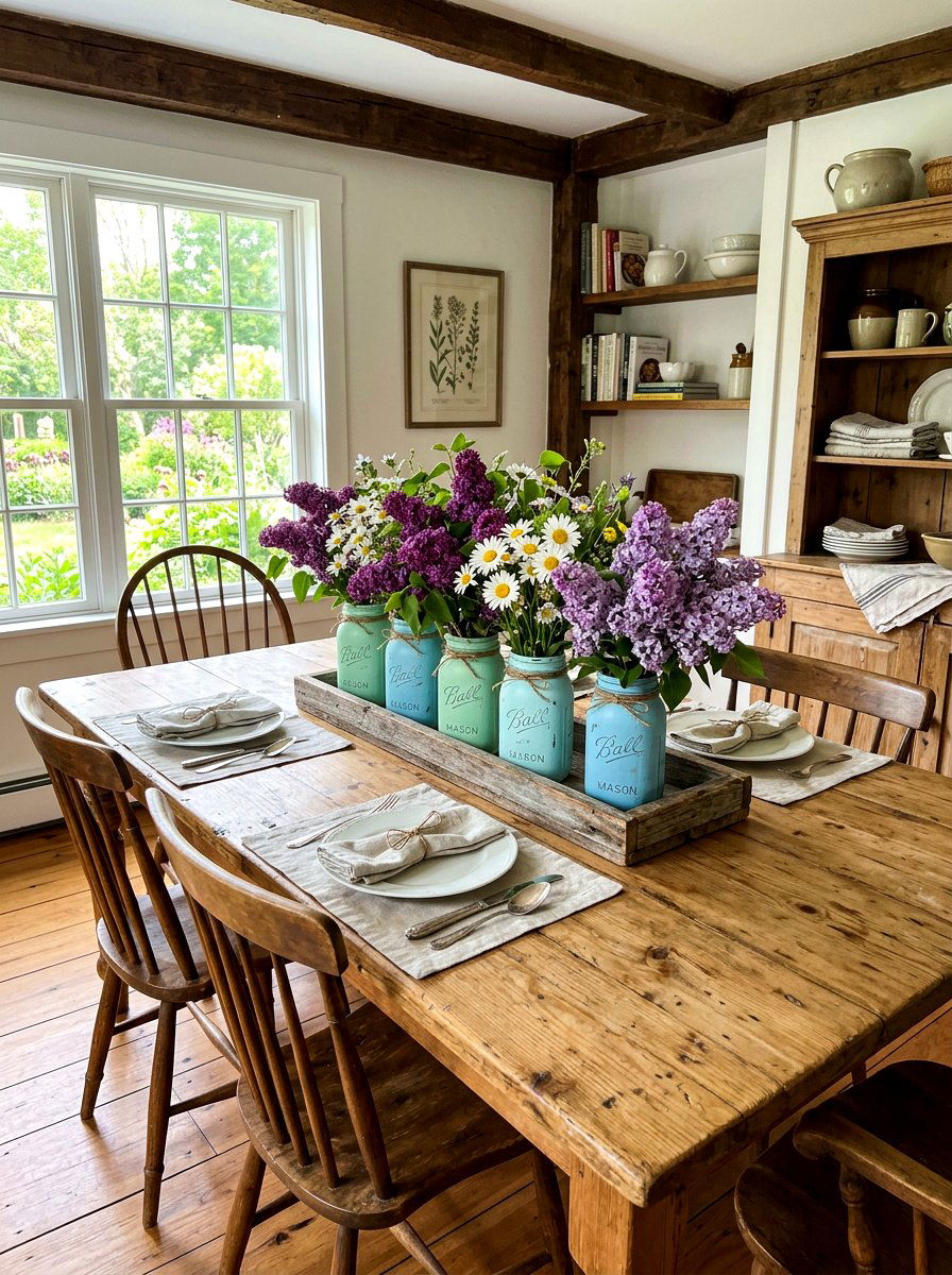 Mason Jar Centerpiece - 25 Spring DIY Centerpiece Ideas