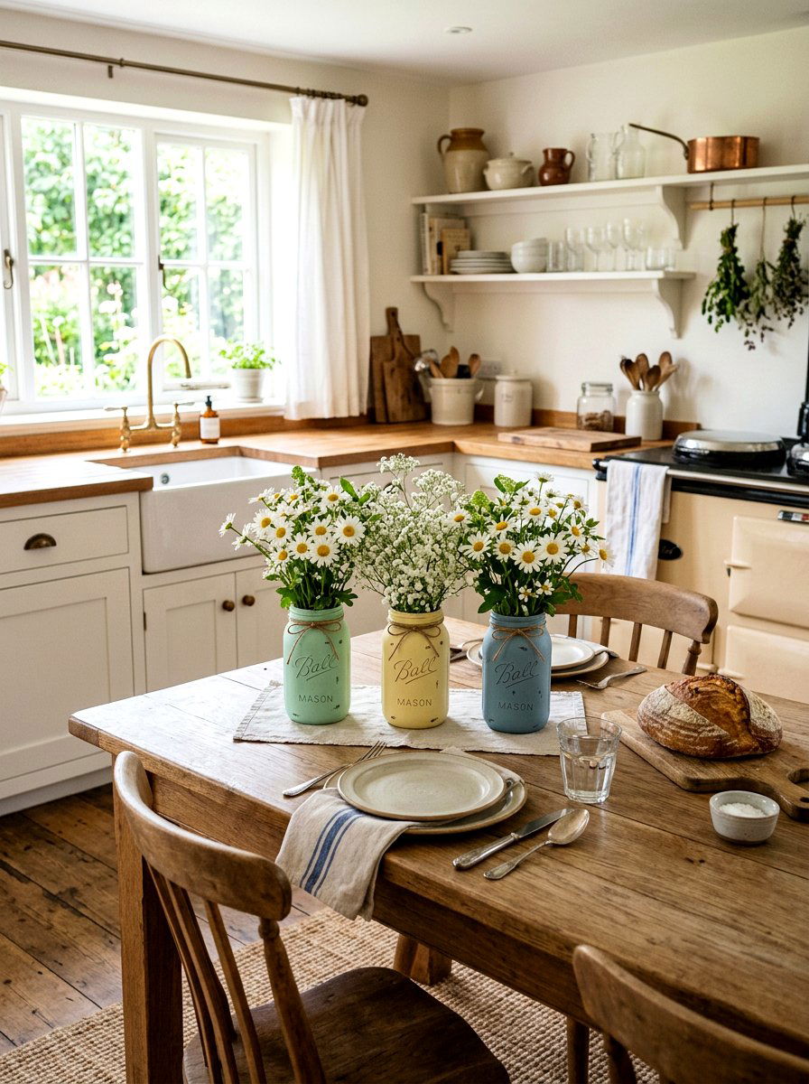 Mason Jar Floral Centerpiece - 25 Spring Table Centerpiece Ideas