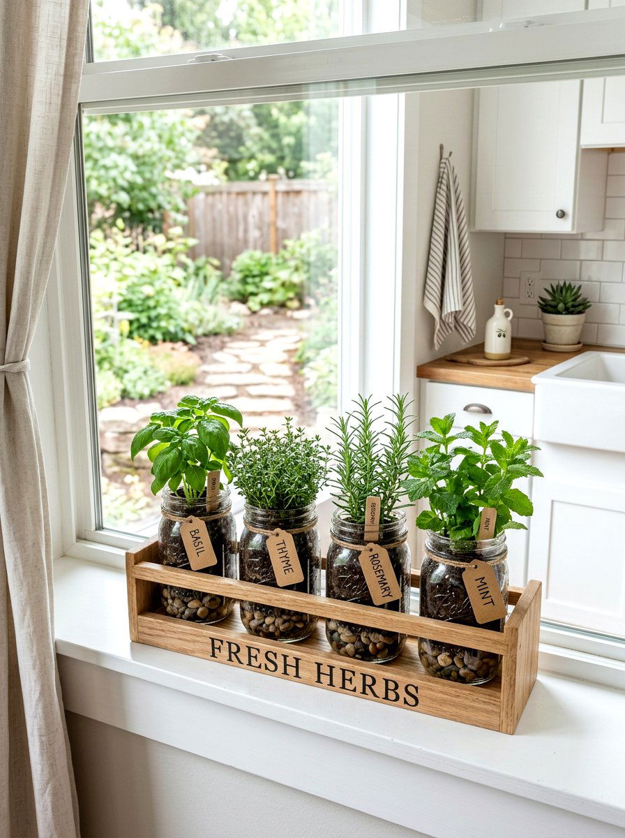 Mason Jar Herb Planter - 25 Spring Herb Planter Ideas