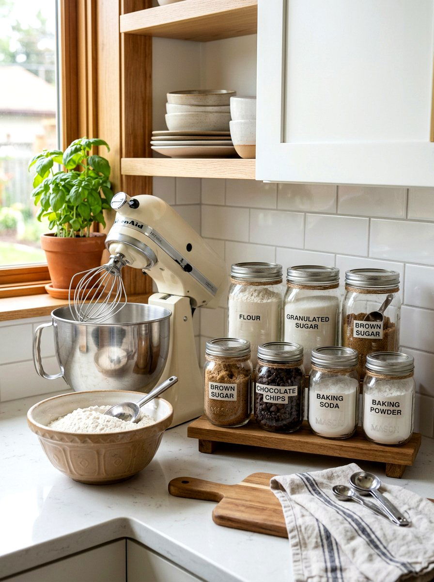 Mason Jar Kitchen Storage - 25 Spring Mason Jar Decor Ideas