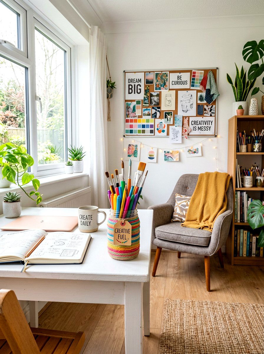 Mason Jar Pencil Holder - 25 Spring Mason Jar Decor Ideas