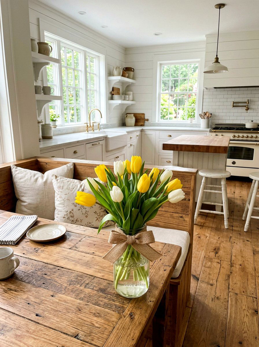 Mason Jar Tulip - 25 Spring DIY Flower Arrangement Ideas