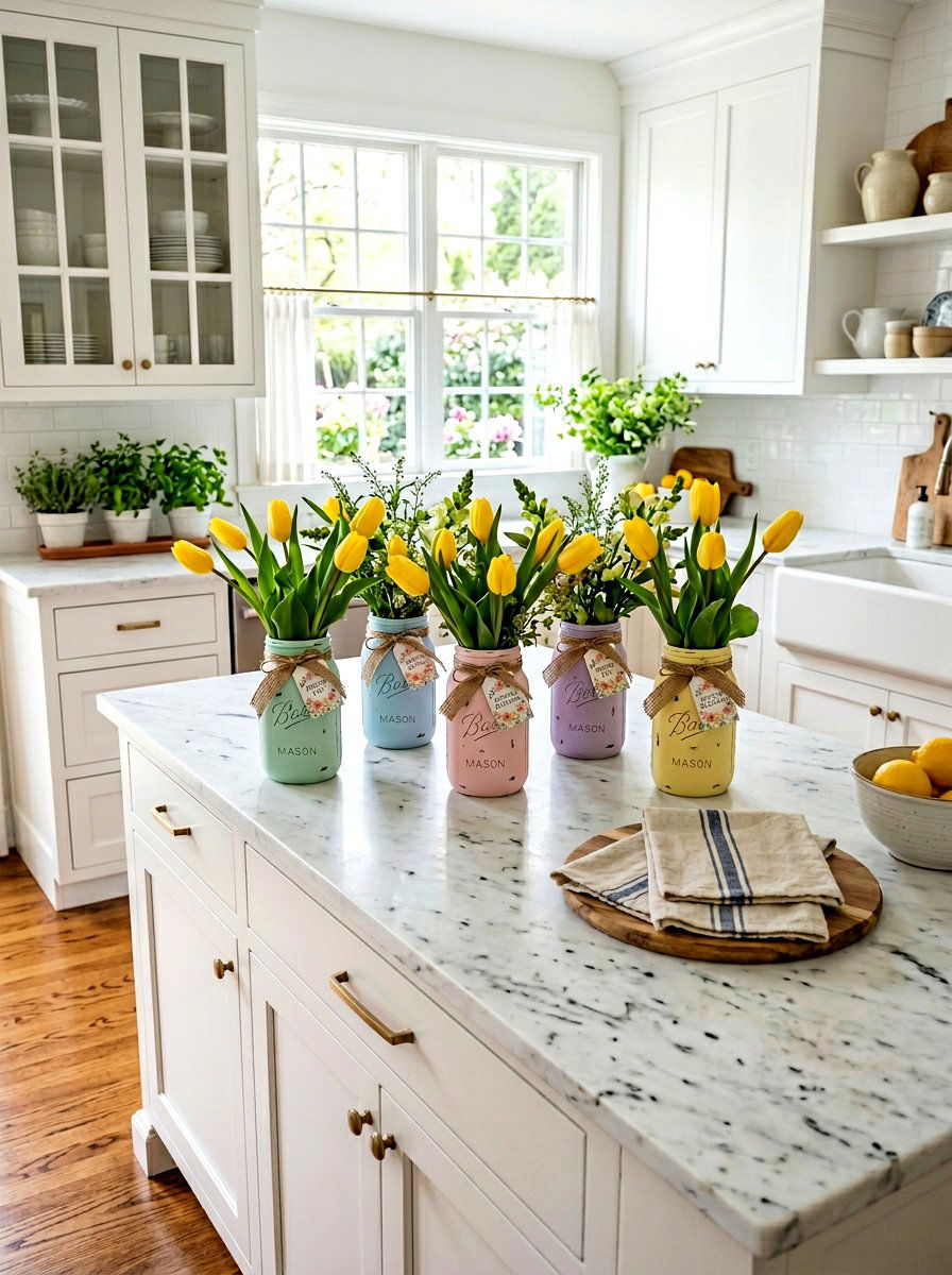 Mason Jar Vase - 25 Spring DIY Home Decor Ideas