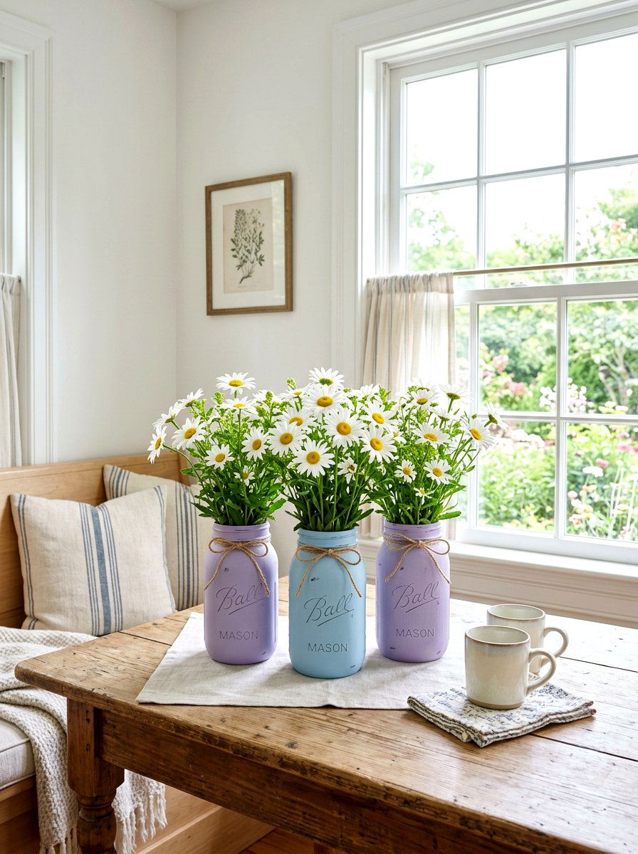 Mason Jar Vase - 25 Spring DIY Decor Ideas
