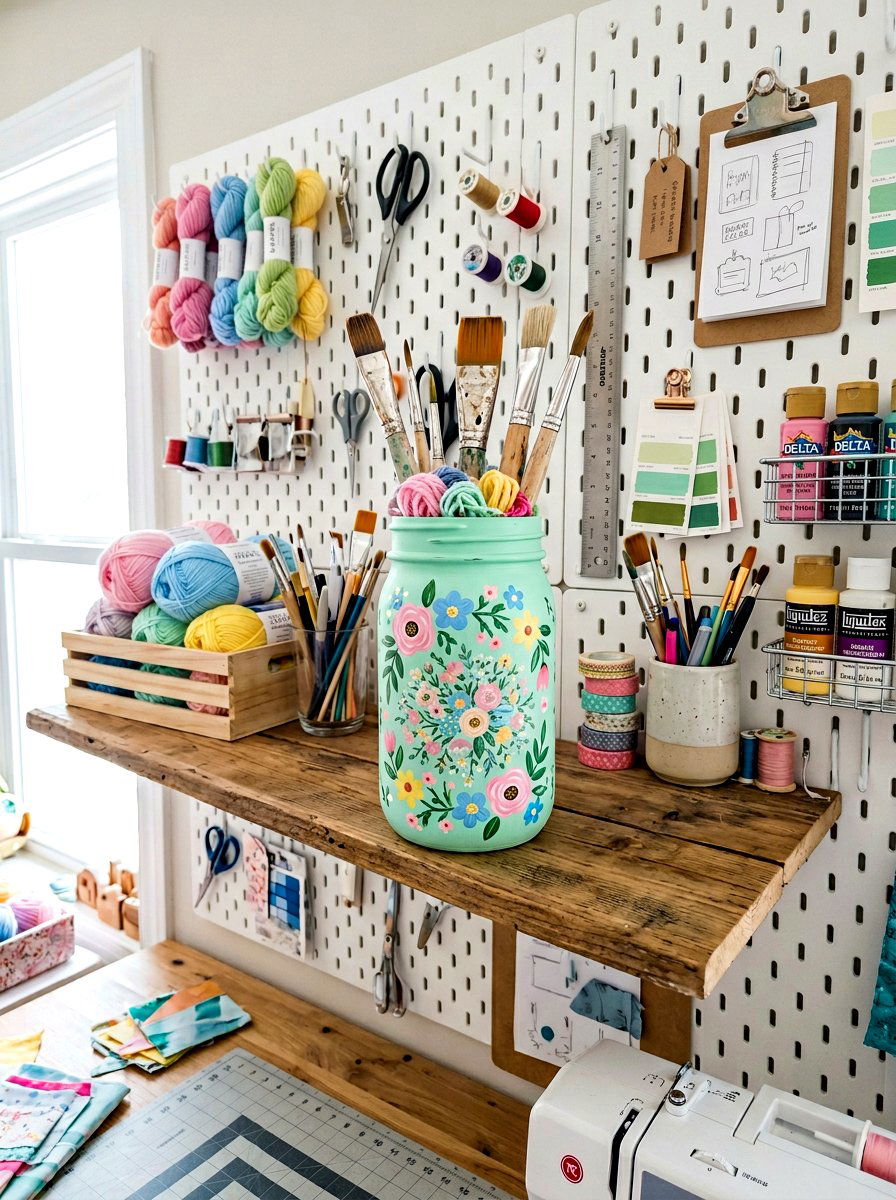 Mason Jar - 25 Spring Shelf Decor Ideas