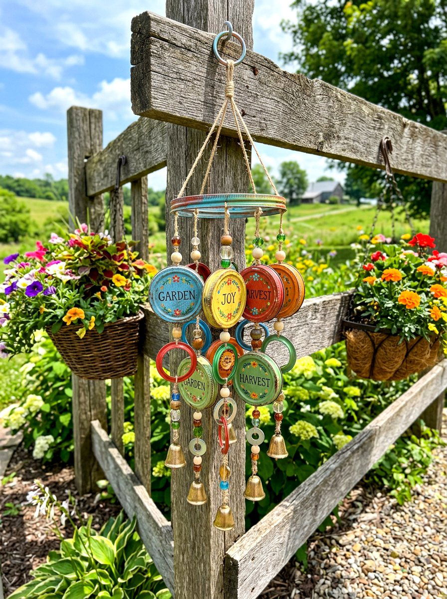 Mason jar lid wind chime - 25 Spring Wind Chime Ideas