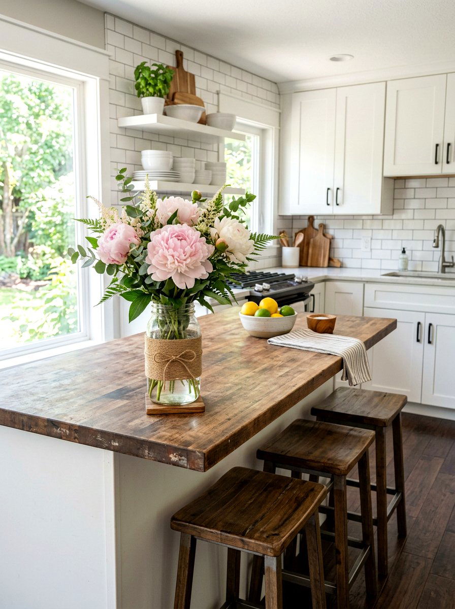 Mason jar peony arrangement - 25 Spring Peony Centerpiece Ideas