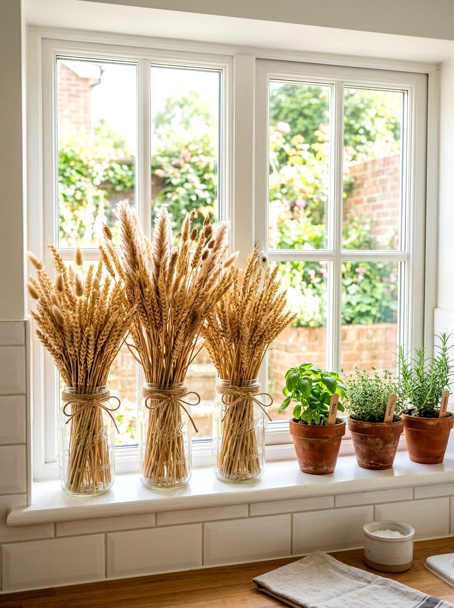 Mason jar wheat arrangement - 25 Spring Wheat Bundle Ideas