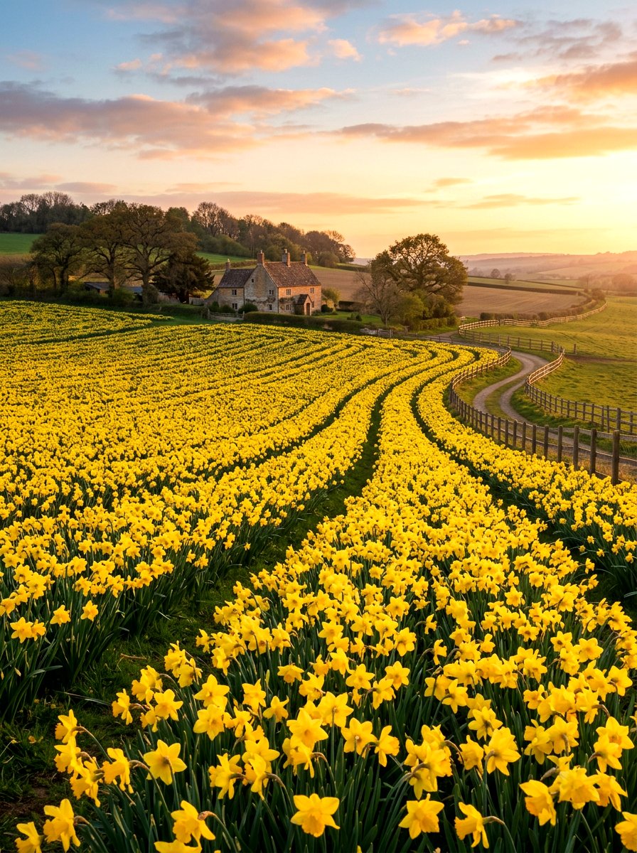 Mass Planting Field - 25 Spring Daffodil Garden Ideas
