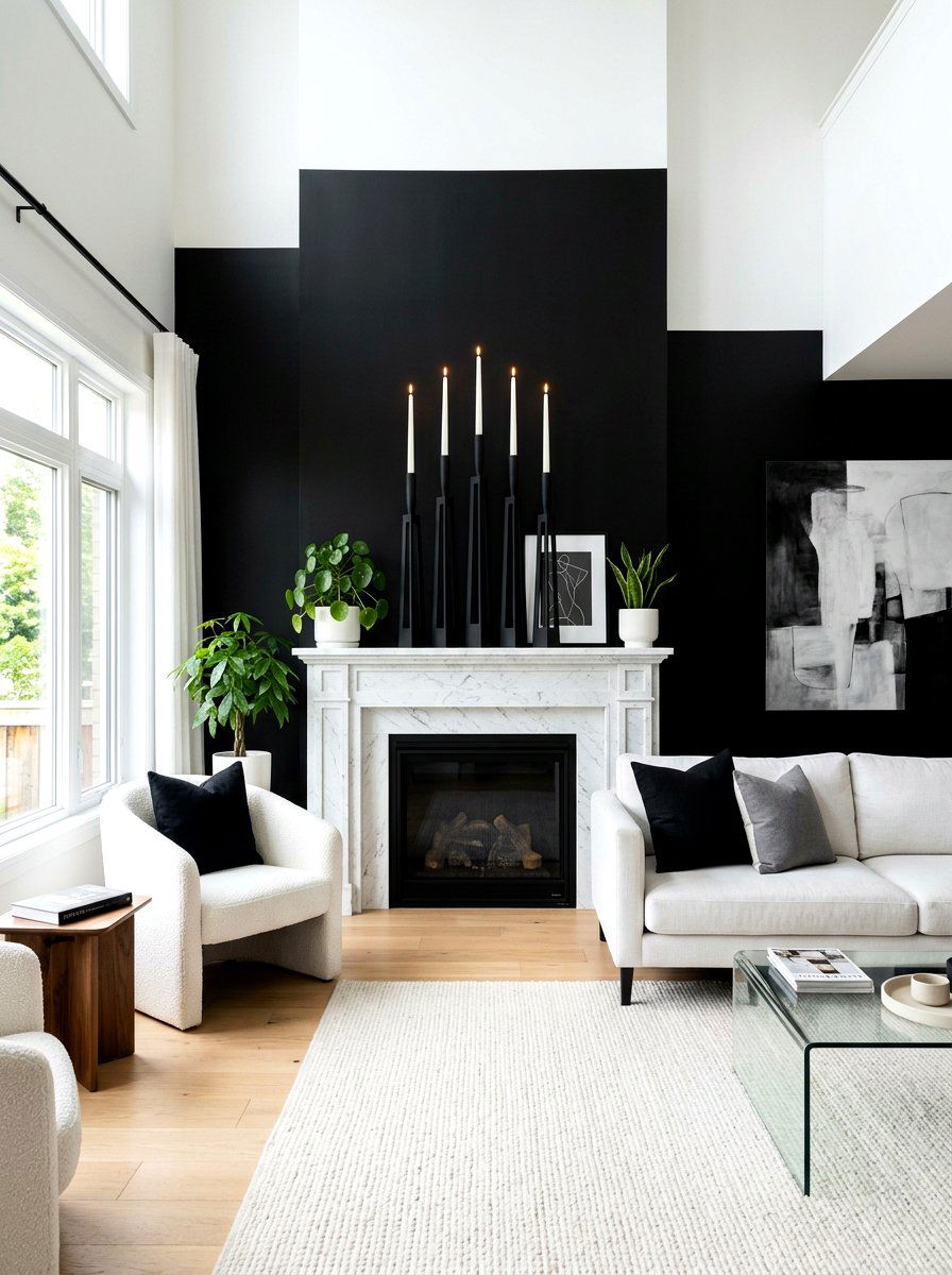 Matte Black Candle Holder - 25 Spring Modern Mantel Ideas