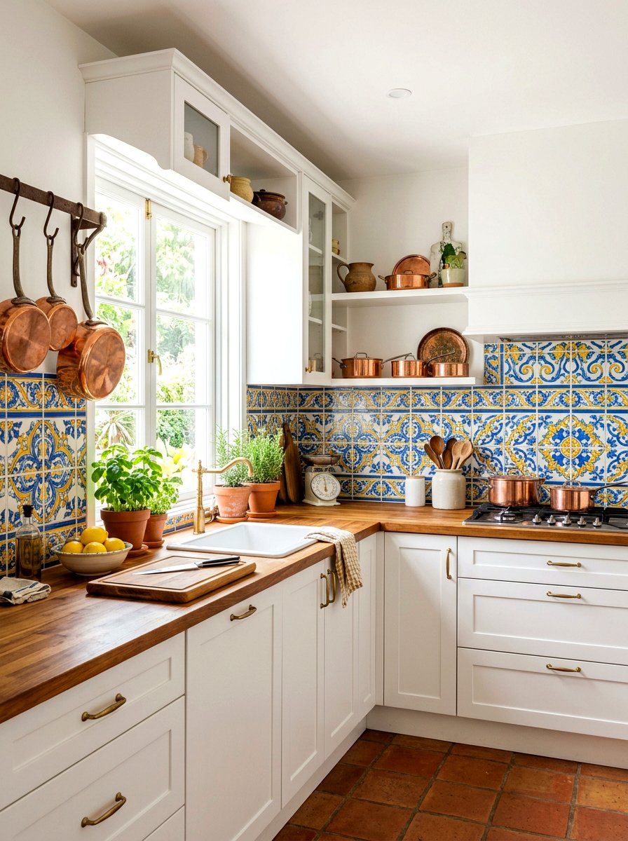 Mediterranean Tile Backsplash - 25 Spring Tuscan Decor Ideas