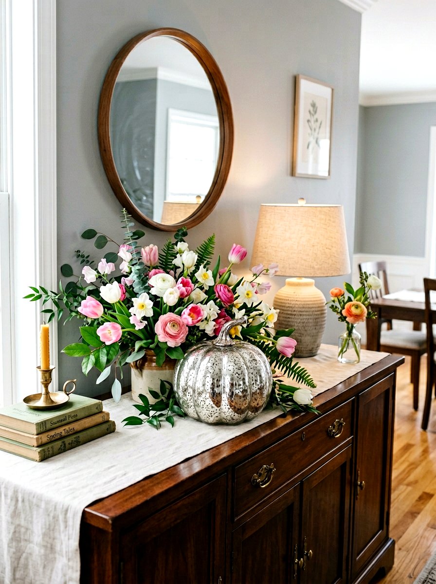 Mercury glass pumpkin leftover for spring - 25 Spring Mercury Glass Decor Ideas