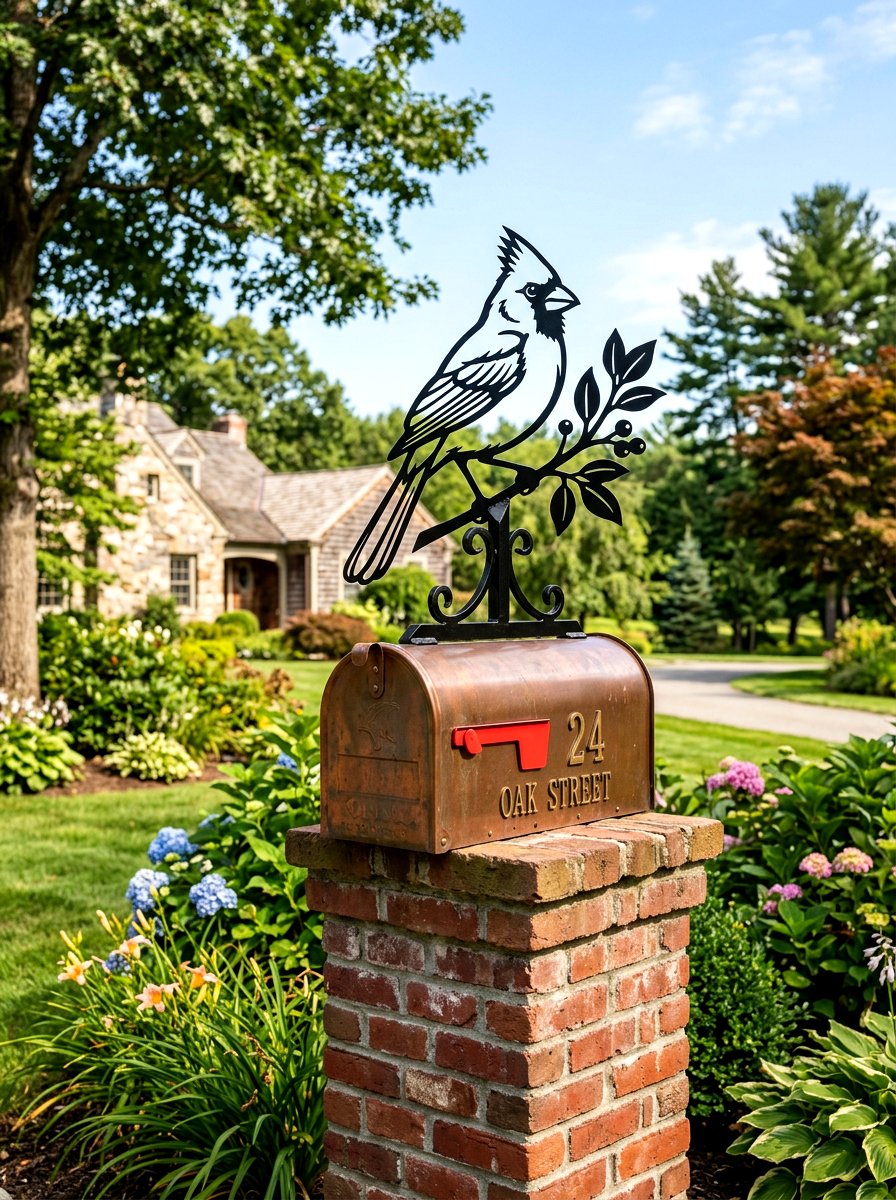 Metal Bird Mailbox Topper - 25 Spring Mailbox Topper Ideas