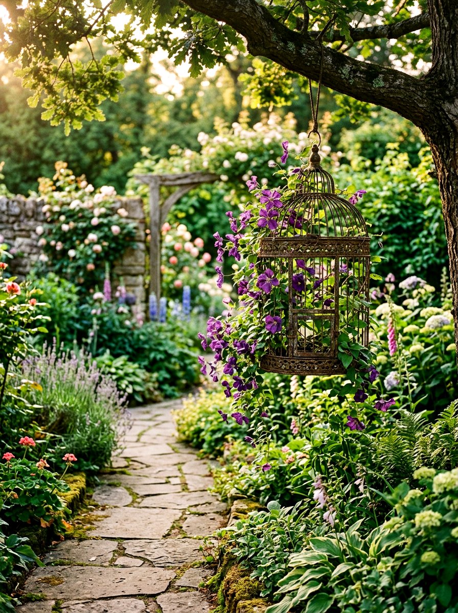 Metal Birdcage For Garden Landscape - 25 Spring Birdcage Decor Ideas