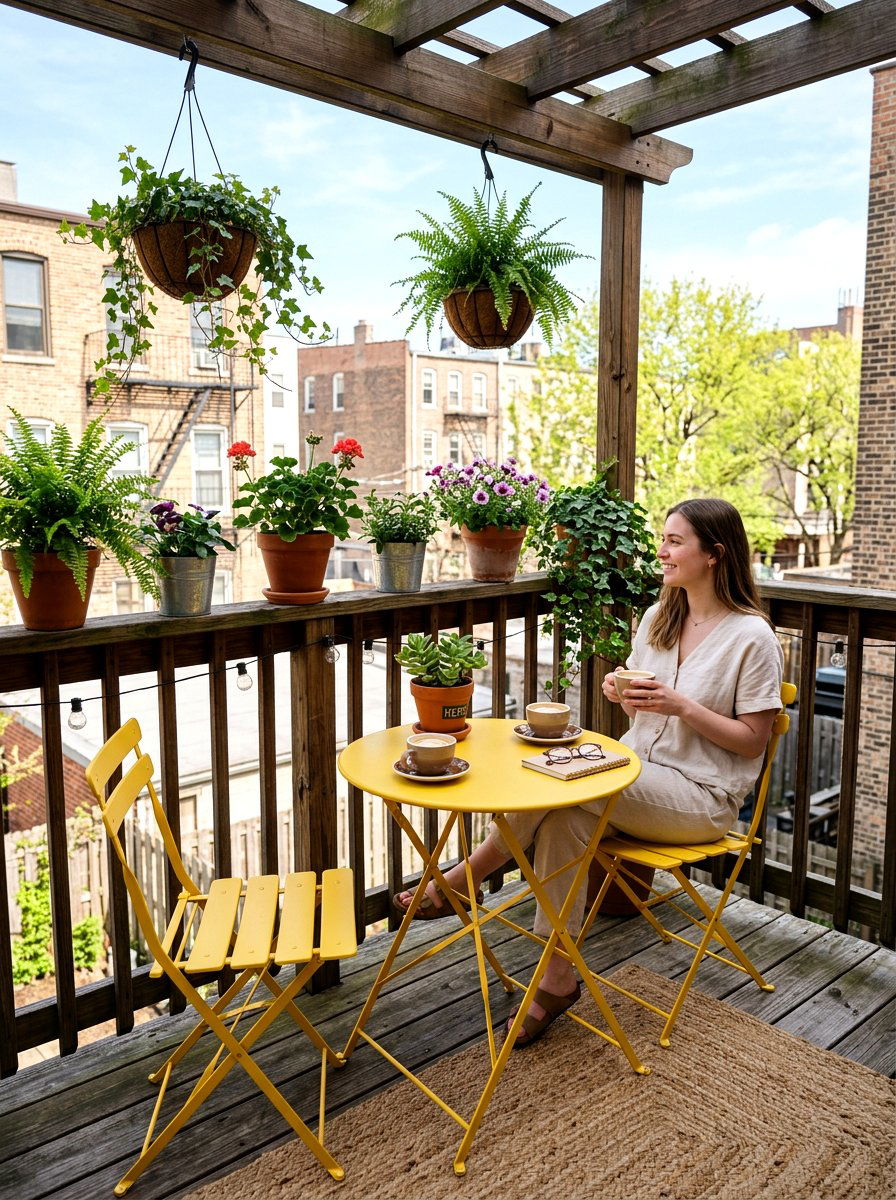 Metal Bistro Set - 25 Deck Spring Decor Ideas