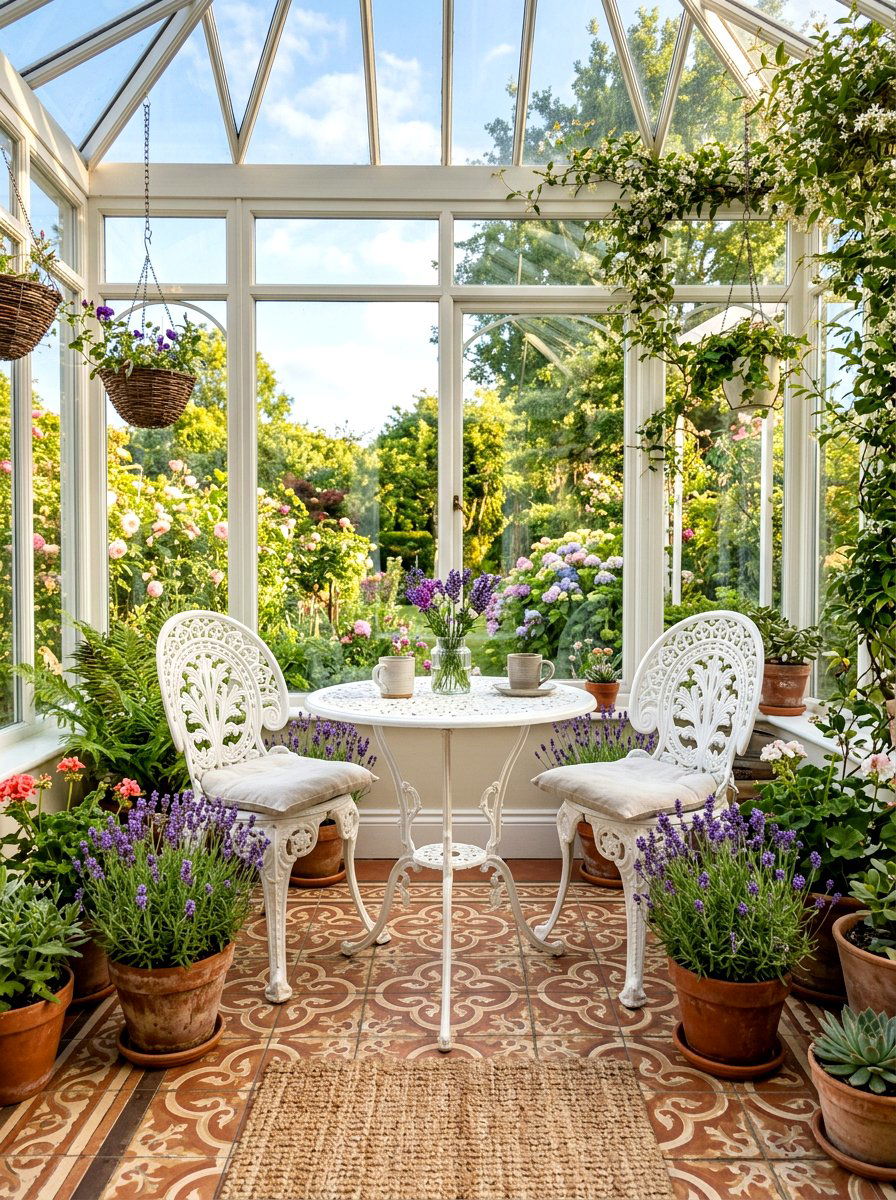 Metal Bistro Set - 25 Spring Conservatory Decor Ideas