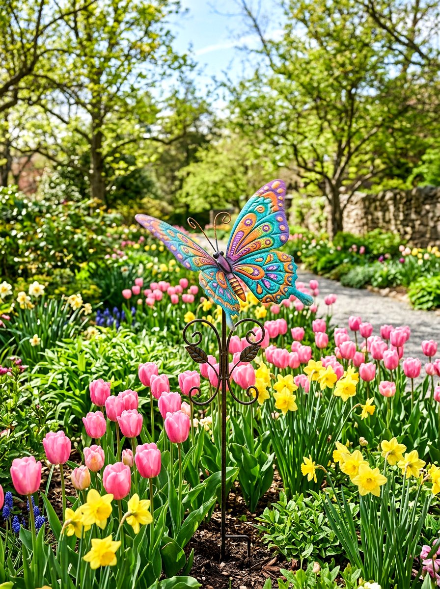 Metal Butterfly Garden Art - 25 Spring Garden Stake Ideas