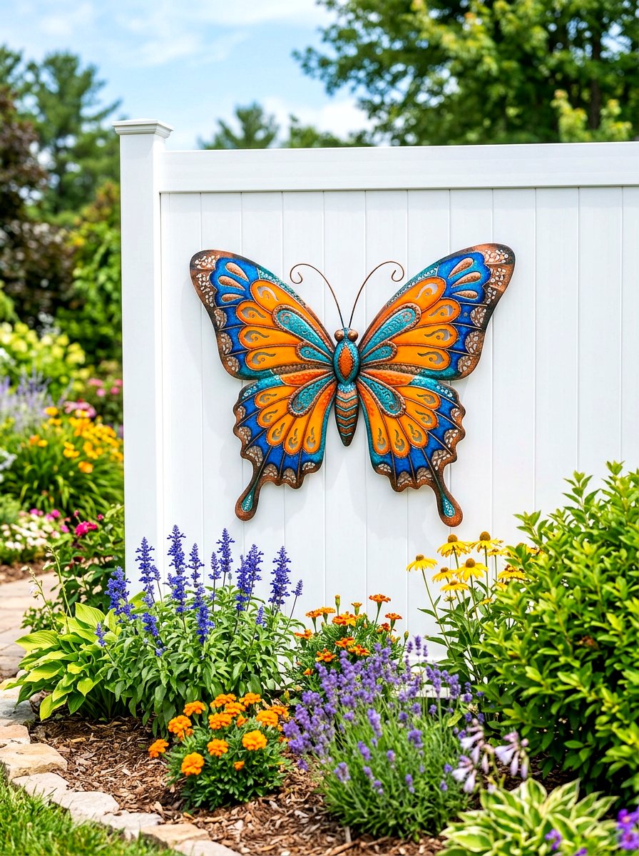 Metal Butterfly Wall Decor - 25 Spring Fence Decor Ideas