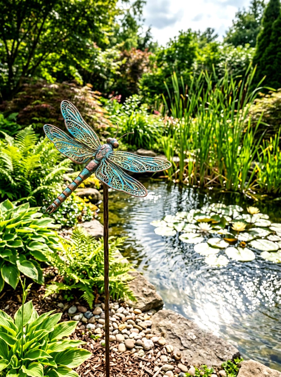 Metal Dragonfly Stake - 25 Spring Garden Stake Ideas