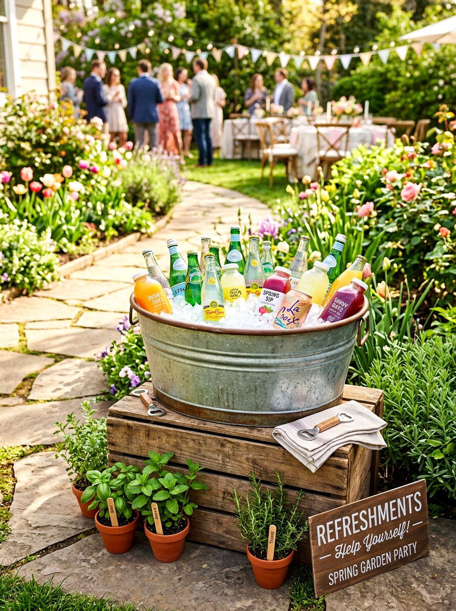 Metal Drink Tub - 25 Spring Garden Party Decor Ideas
