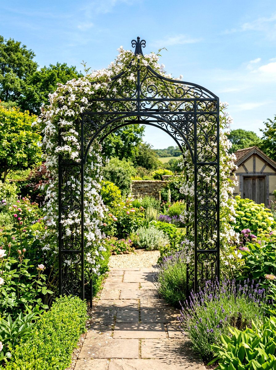Metal Garden Arch - 25 Spring Garden Decor Ideas