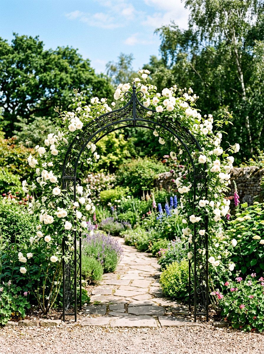 Metal Garden Arch - 25 Spring Backyard Decor Ideas