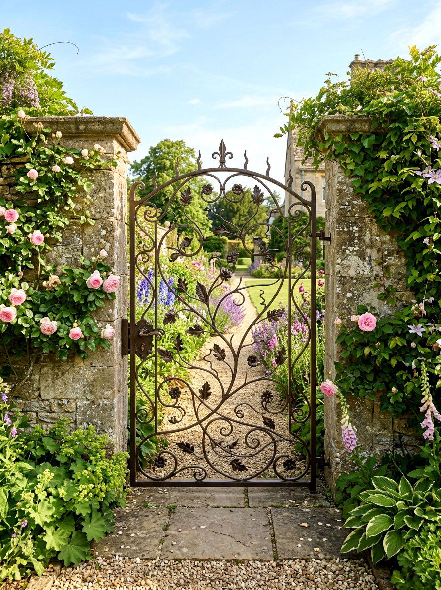 Metal Garden Gate - 25 Spring Metal Garden Decor Ideas