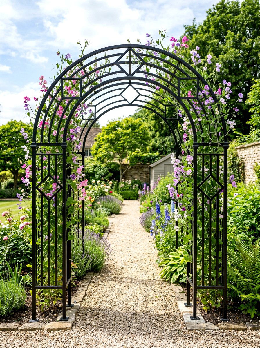 Metal Garden Trellis - 25 Spring Arbor Decor Ideas